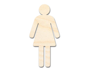 Unfinished Wood Womens Bathroom Sign Shape - Craft - up to 36" DIY