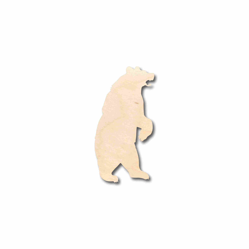 Unfinished Wood Bear Standing Silhouette - Craft- up to 24