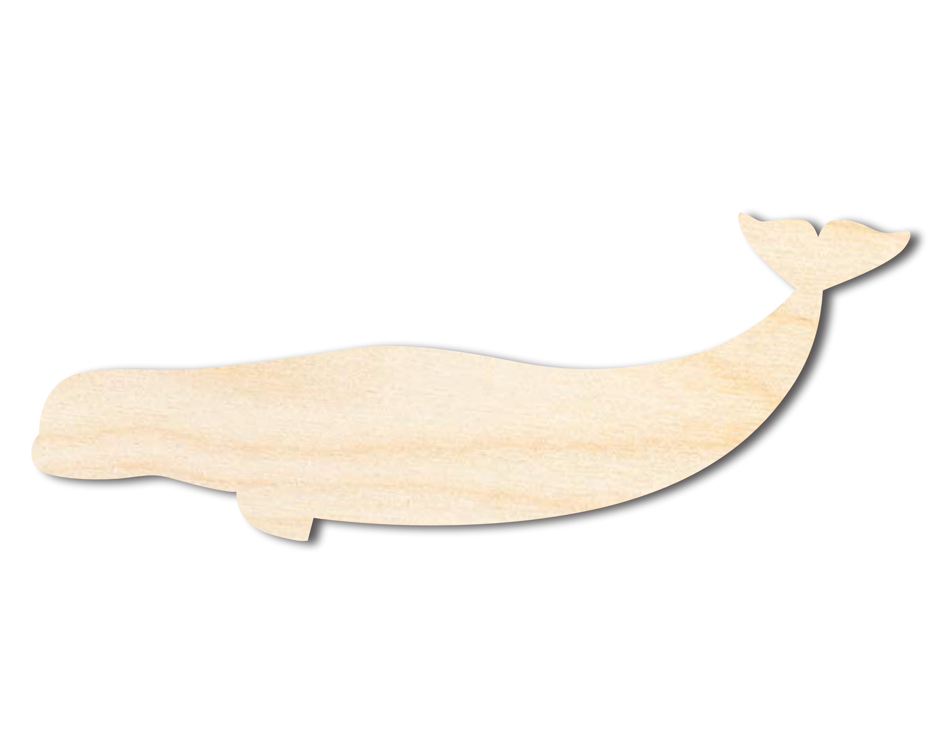 Unfinished Wood Beluga Whale Shape - Craft - up to 36