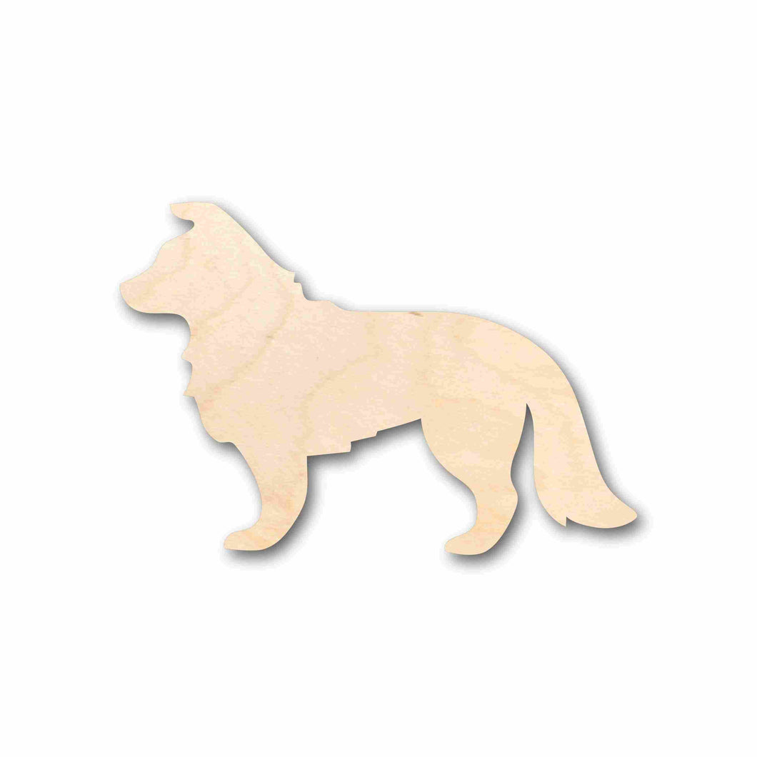 Unfinished Wood Border Collie Dog Silhouette - Craft- up to 24