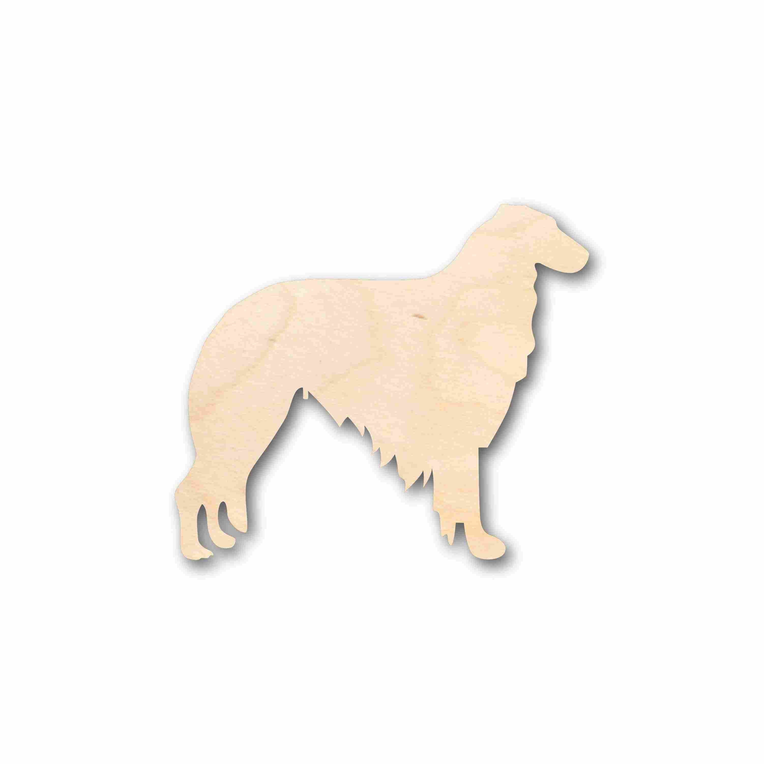 Unfinished Wood Borzoi Dog Silhouette - Craft- up to 24