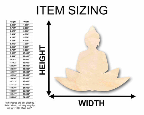 Unfinished Wood Buddha Silhouette - Craft- up to 24" DIY