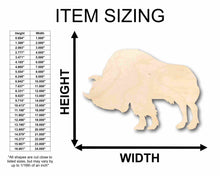 Load image into Gallery viewer, Unfinished Wood Buffalo Bison with Horn Silhouette - Craft- up to 46&quot; DIY
