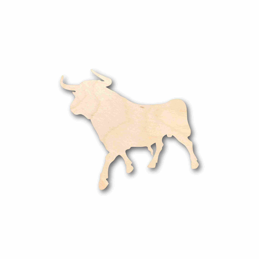 Unfinished Wood Bull Silhouette - Craft- up to 24