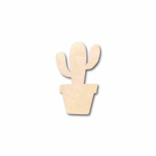 Load image into Gallery viewer, Unfinished Wood Cactus in Pot Silhouette - Craft- up to 24&quot; DIY
