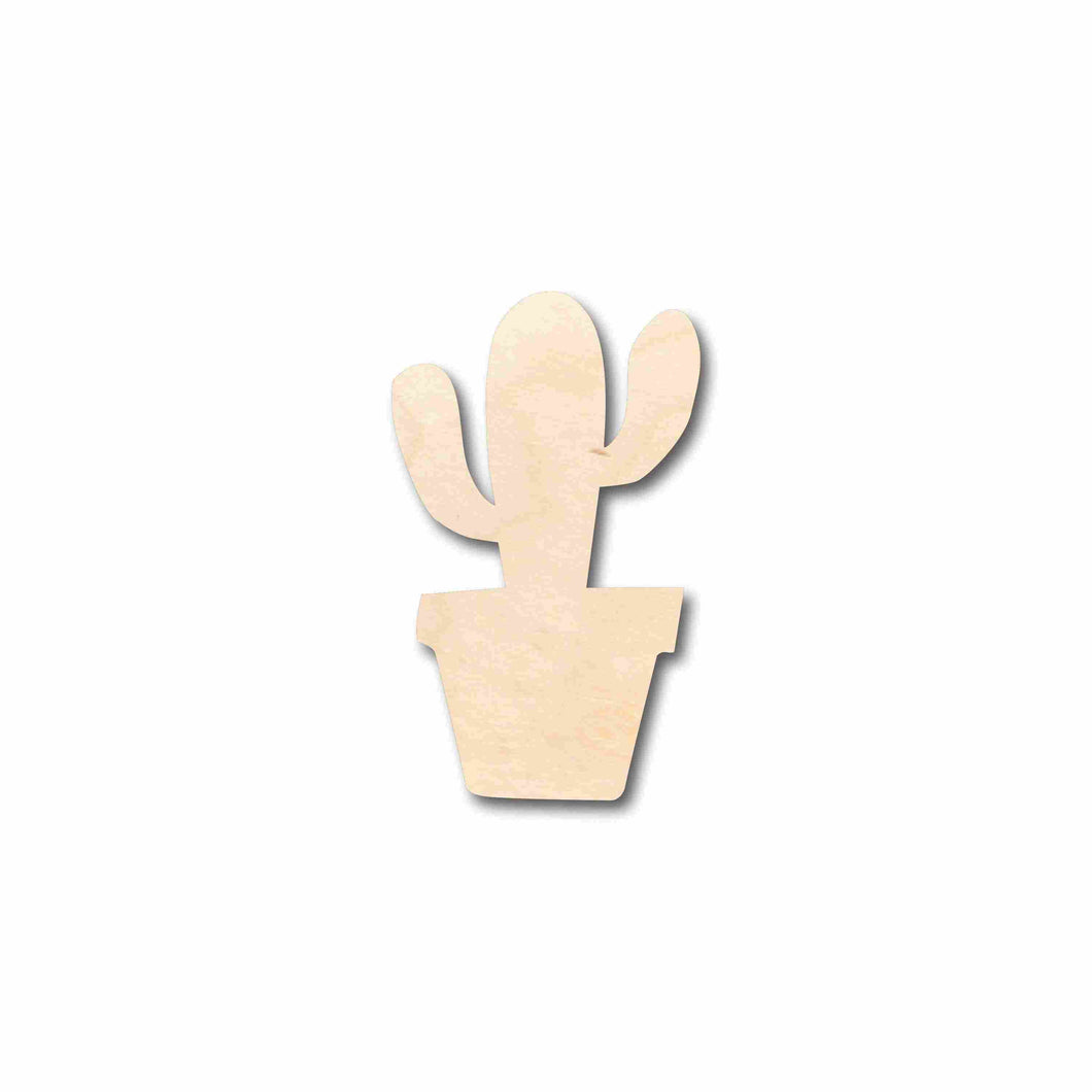 Unfinished Wood Cactus in Pot Silhouette - Craft- up to 24