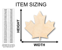 Load image into Gallery viewer, Unfinished Wood Canadian Maple Leaf Shape - Craft - up to 36&quot; DIY
