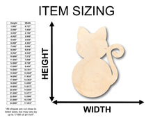 Load image into Gallery viewer, Unfinished Wood Sitting Cat Shape - Craft - up to 36&quot; DIY
