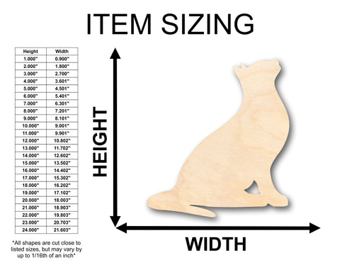 Unfinished Wood Stretching Cat Shape - Craft - up to 36" DIY