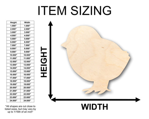 Unfinished Wood Baby Chick Shape - Craft - up to 36" DIY