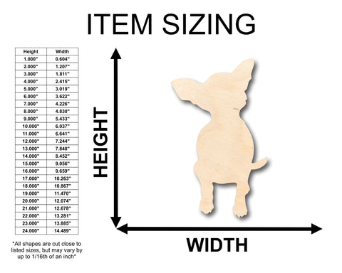 Unfinished Wood Chihuahua Shape - Craft - up to 36" DIY