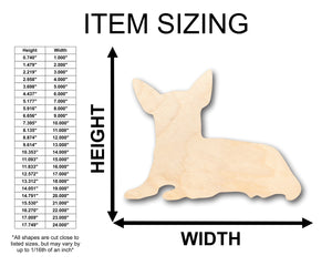 Unfinished Wood Laying Chihuahua Shape - Craft - up to 36" DIY