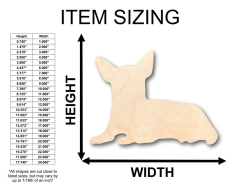 Unfinished Wood Laying Chihuahua Shape - Craft - up to 36" DIY
