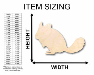 Unfinished Wood Chinchilla Silhouette - Craft- up to 24" DIY