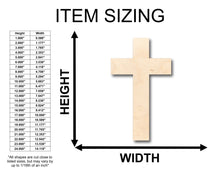 Load image into Gallery viewer, Unfinished Wood Tall Cross Shape - Christian - Craft - up to 46&quot; DIY
