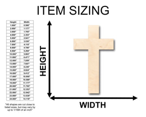 Unfinished Wood Tall Cross Shape - Christian - Craft - up to 36" DIY