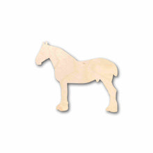 Load image into Gallery viewer, Unfinished Wood Clydesdale Horse Silhouette - Craft- up to 24&quot; DIY
