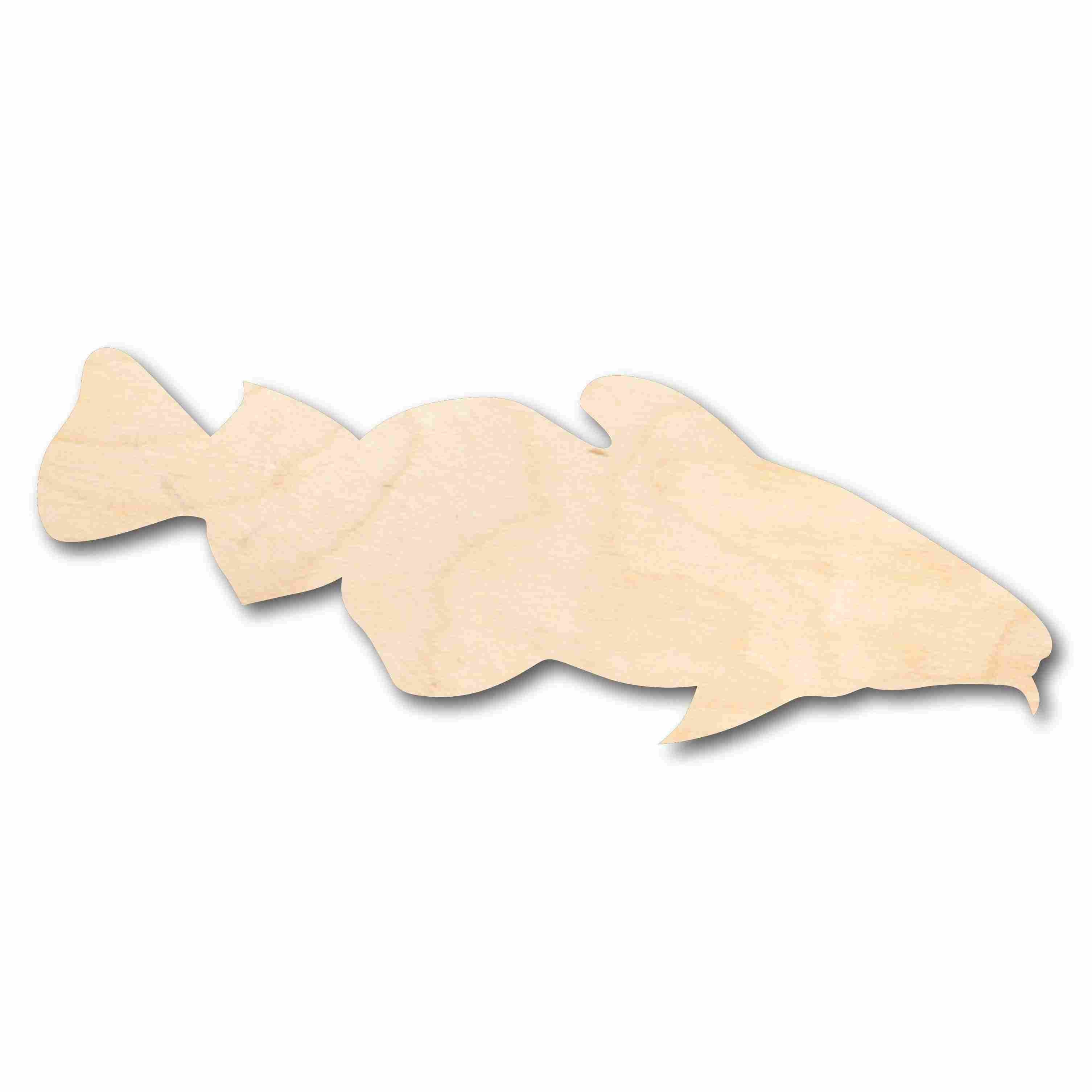 Unfinished Wood Cod Fish Silhouette - Craft- up to 24