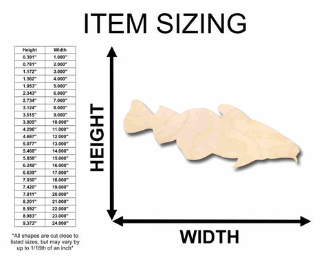 Unfinished Wood Cod Fish Silhouette - Craft- up to 24" DIY