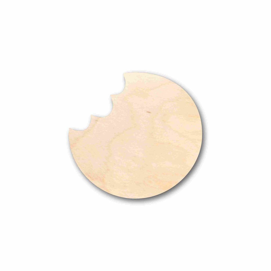 Unfinished Wood Cookie with Bite Silhouette - Craft- up to 24