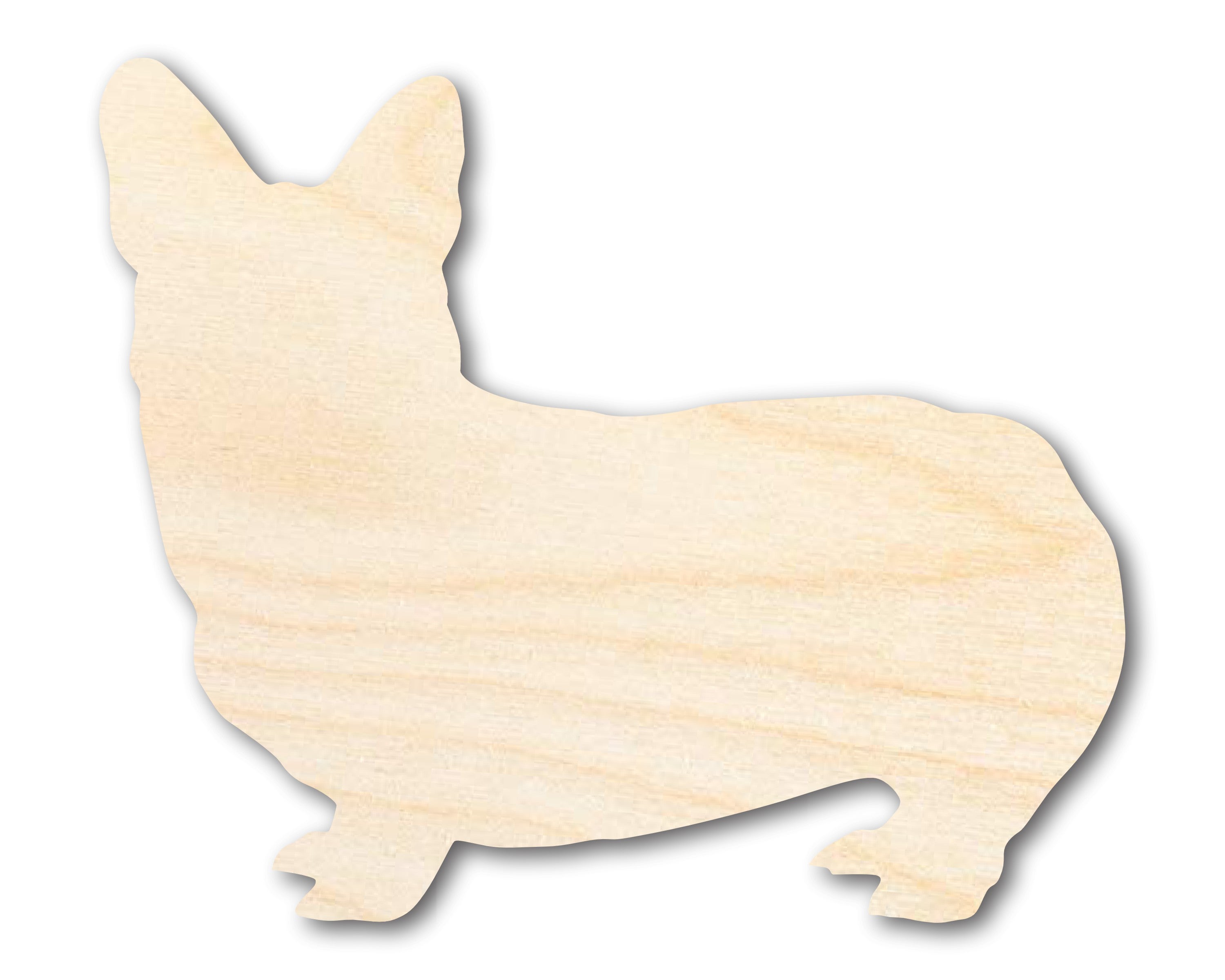Unfinished Wood Corgi Shape - Pet Craft - up to 36