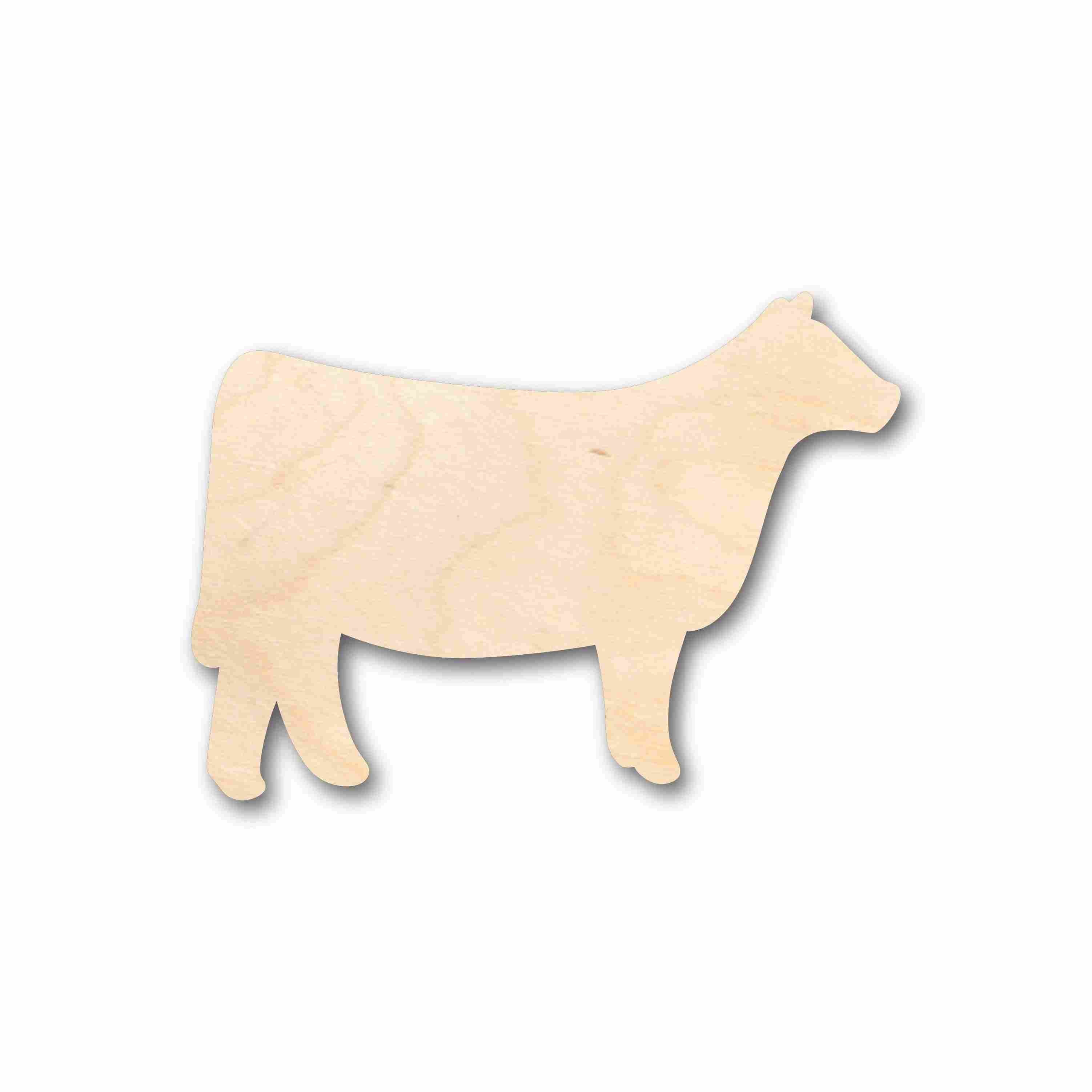 Unfinished Wood Cow Calf Silhouette - Craft- up to 24