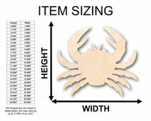 Load image into Gallery viewer, Unfinished Wood Crab Silhouette - Craft- up to 24&quot; DIY
