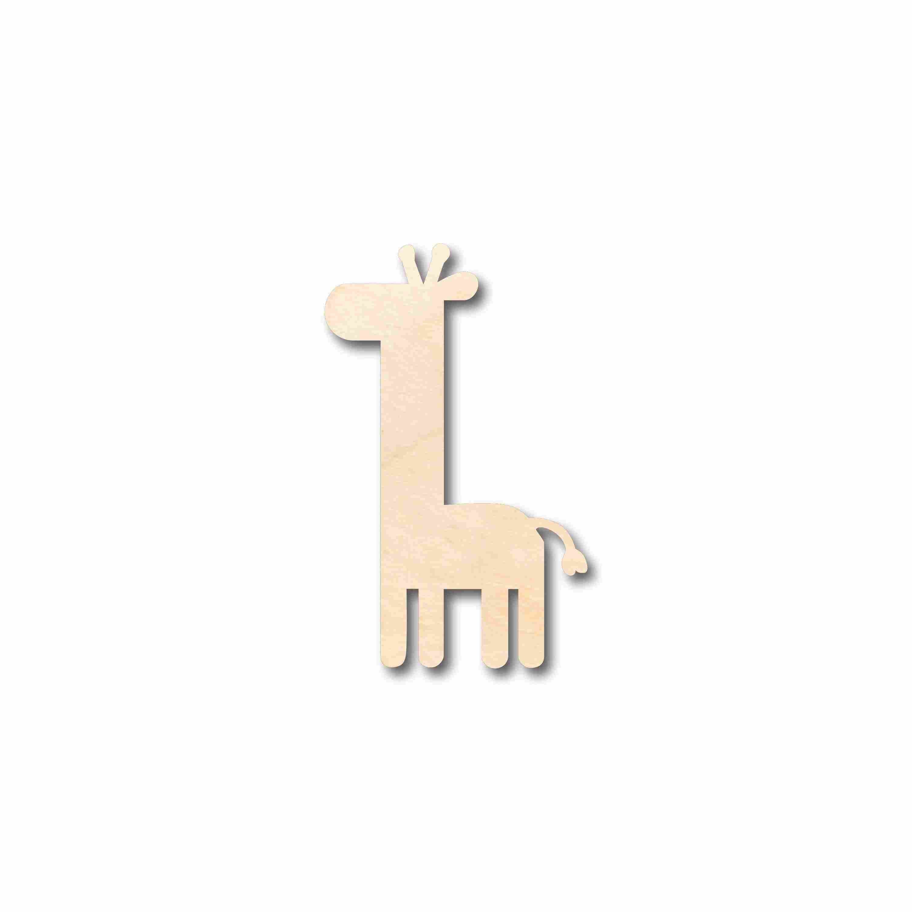 Unfinished Wood Cute Baby Giraffe Silhouette - Craft- up to 24