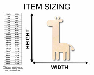 Unfinished Wood Cute Baby Giraffe Silhouette - Craft- up to 24" DIY