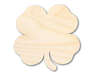 Unfinished Wood Cute Four Leaf Clover Shape - Craft - up to 36" DIY