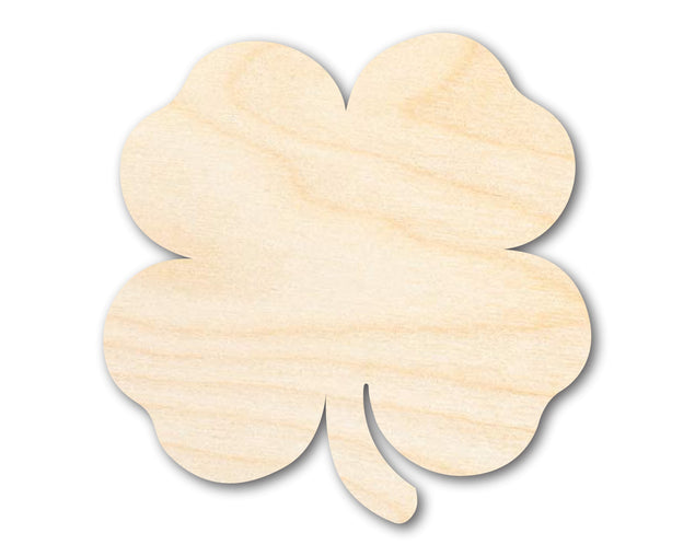 Unfinished Wood Cute Four Leaf Clover Shape - Craft - up to 36