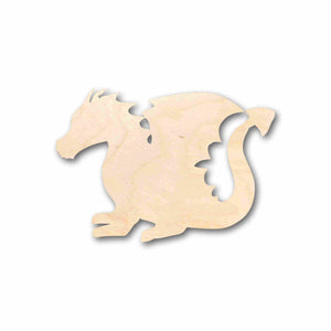Unfinished Wood Cute Dragon Silhouette - Craft- up to 24" DIY