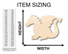 Load image into Gallery viewer, Unfinished Wood Cute Dragon Silhouette - Craft- up to 24&quot; DIY
