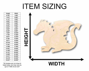 Unfinished Wood Cute Dragon Silhouette - Craft- up to 24" DIY