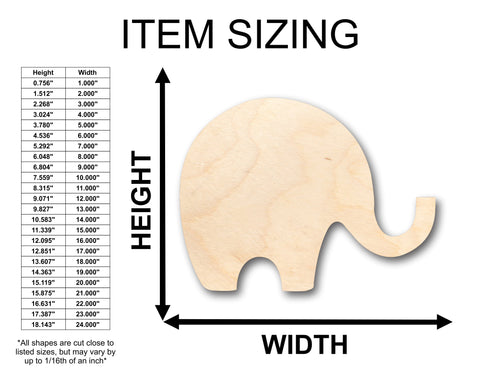 Unfinished Wood Simple Elephant Shape - Craft - up to 36" DIY