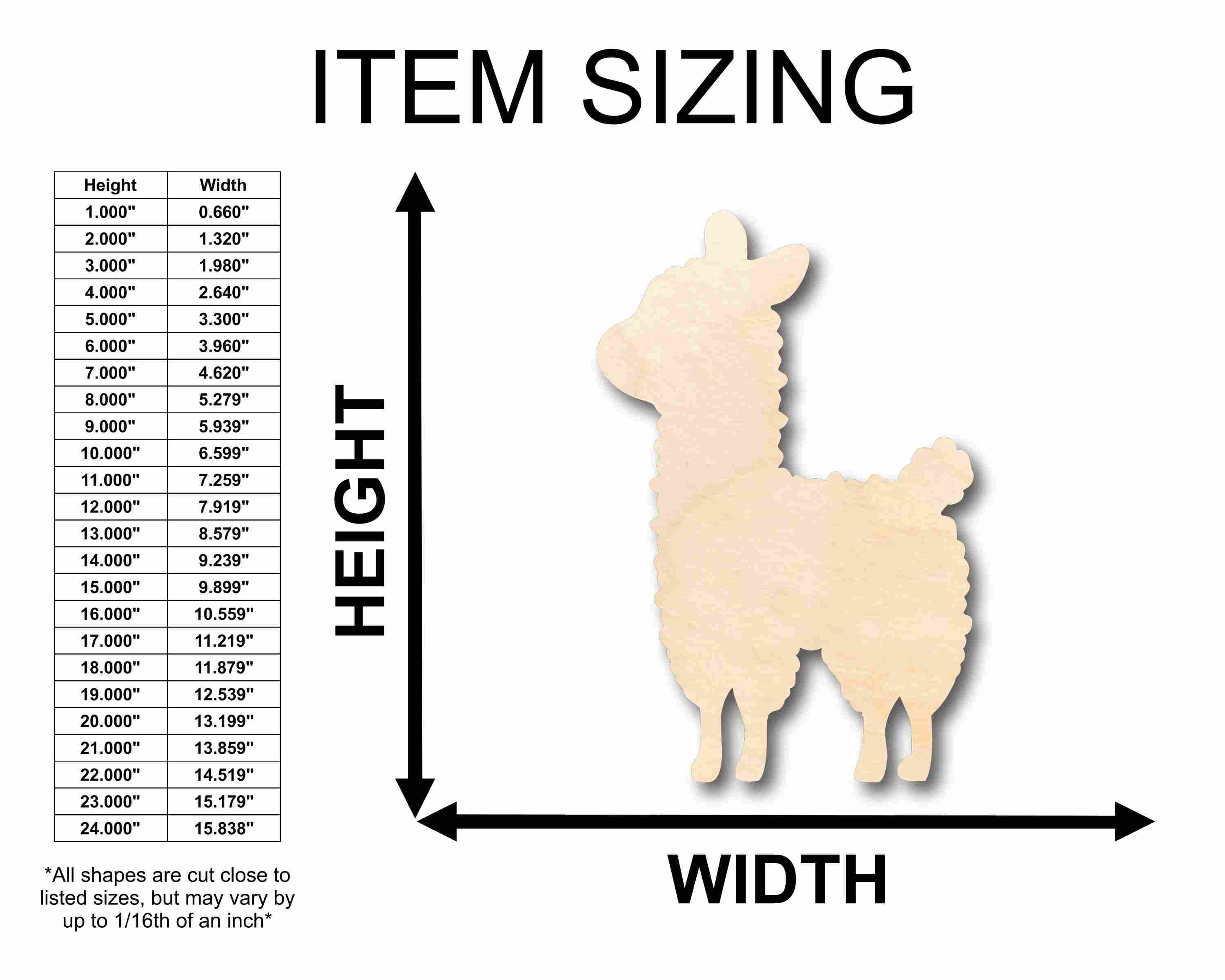 Unfinished Wood Cute Sheep Silhouette - Craft- up to 24