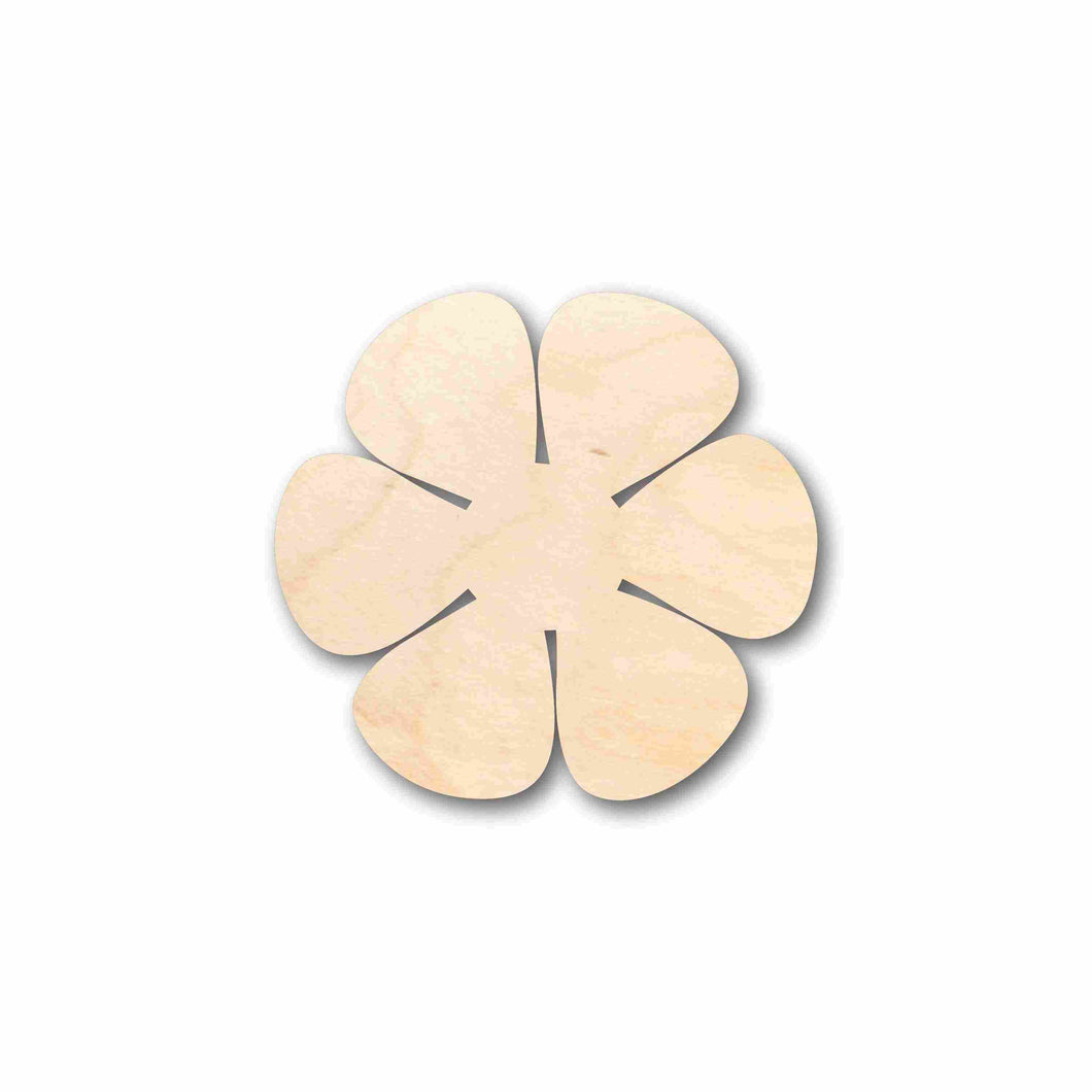 Unfinished Wood Daisy Rose Flower Petals Silhouette - Craft- up to 24