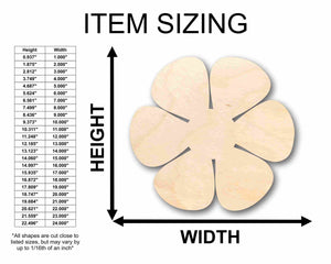 Unfinished Wood Daisy Rose Flower Petals Silhouette - Craft- up to 24" DIY