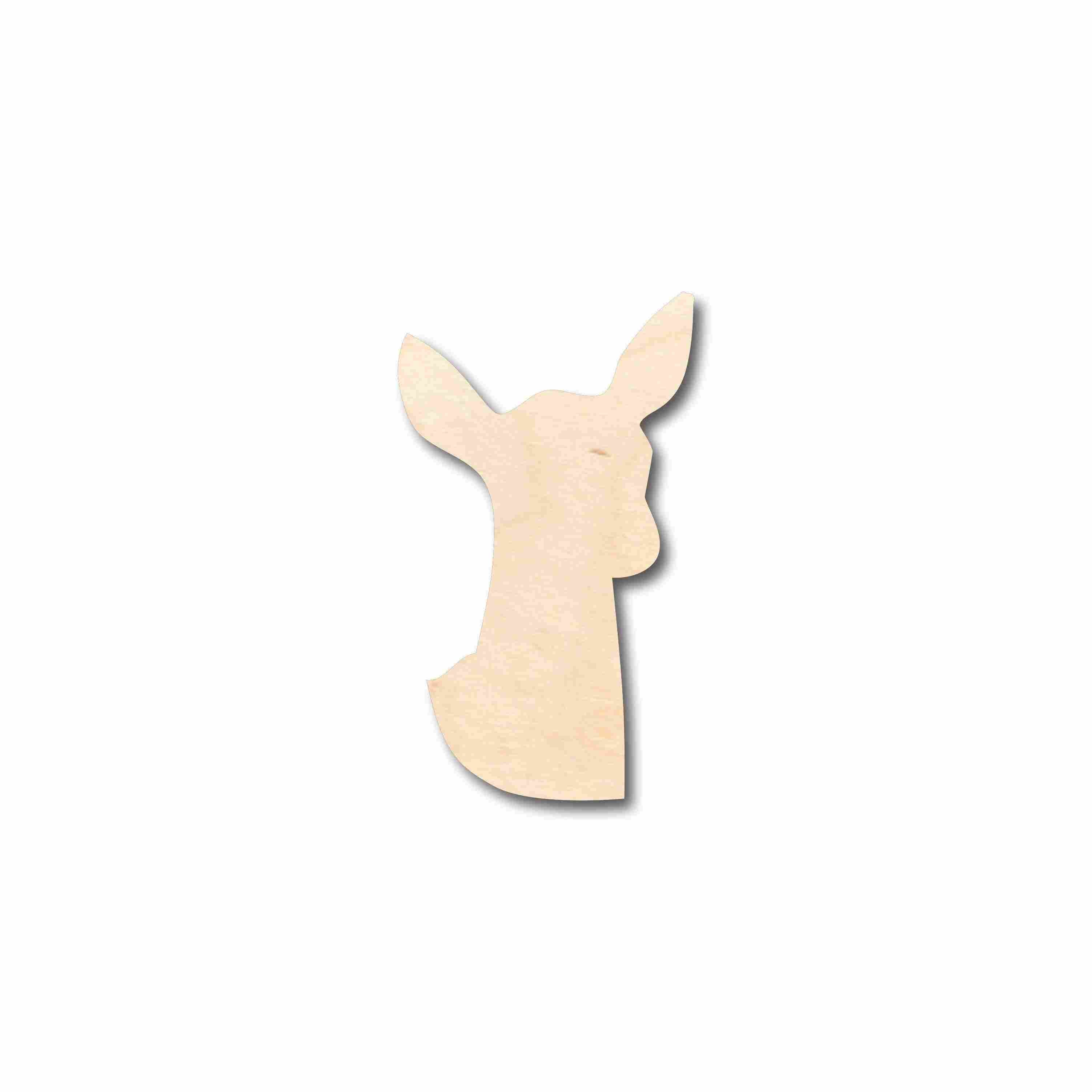 Unfinished Wood Deer Doe Head Silhouette - Craft- up to 24