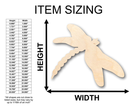 Unfinished Wood Dragon Fly Shape - Craft - up to 36" DIY