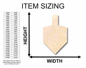 Unfinished Wood Dreidel Silhouette - Craft- up to 24" DIY