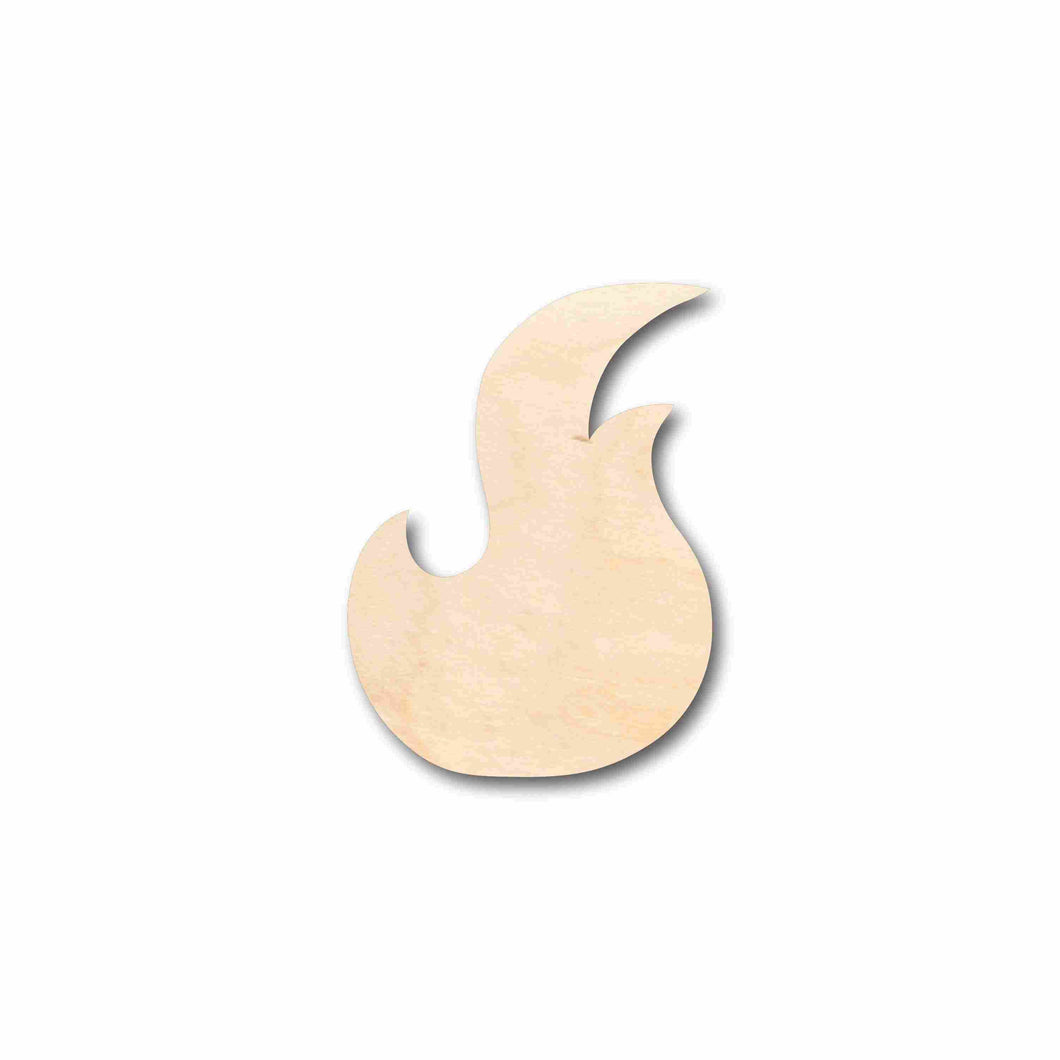 Unfinished Wood Fire Element Silhouette - Craft- up to 24