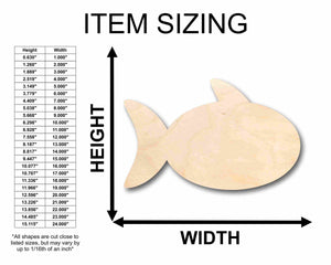 Unfinished Wood Fish Shape Silhouette - Craft- up to 24" DIY