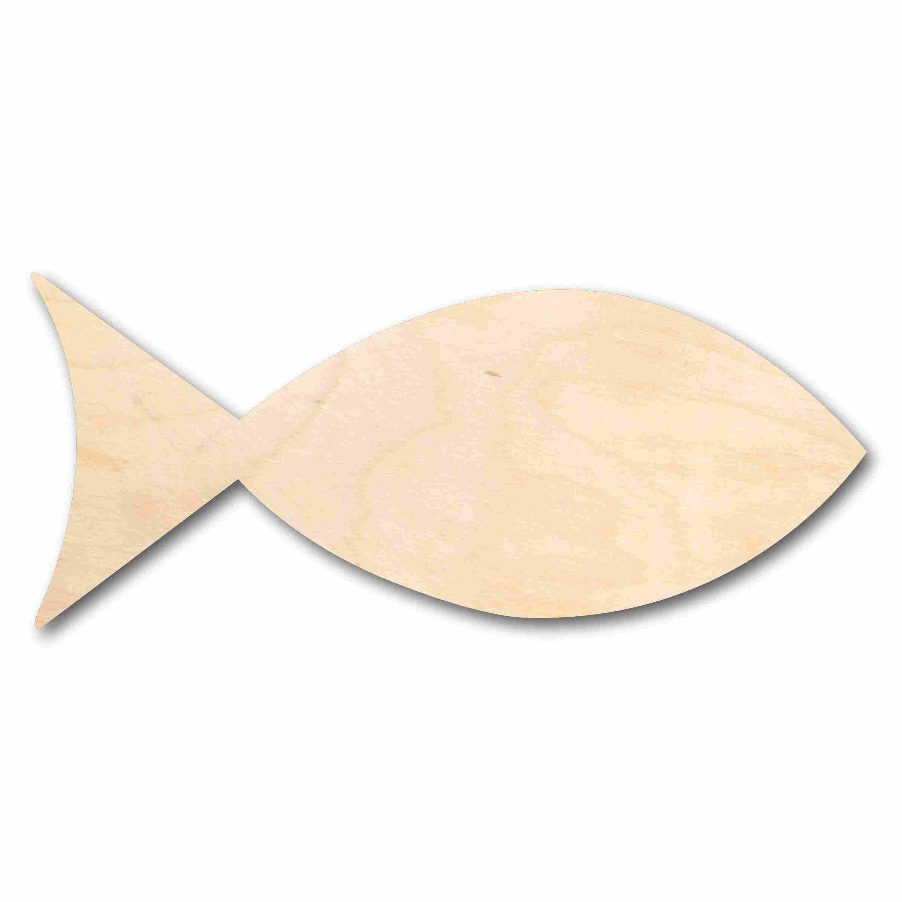Unfinished Wood Fish Shape Silhouette - Craft- up to 24