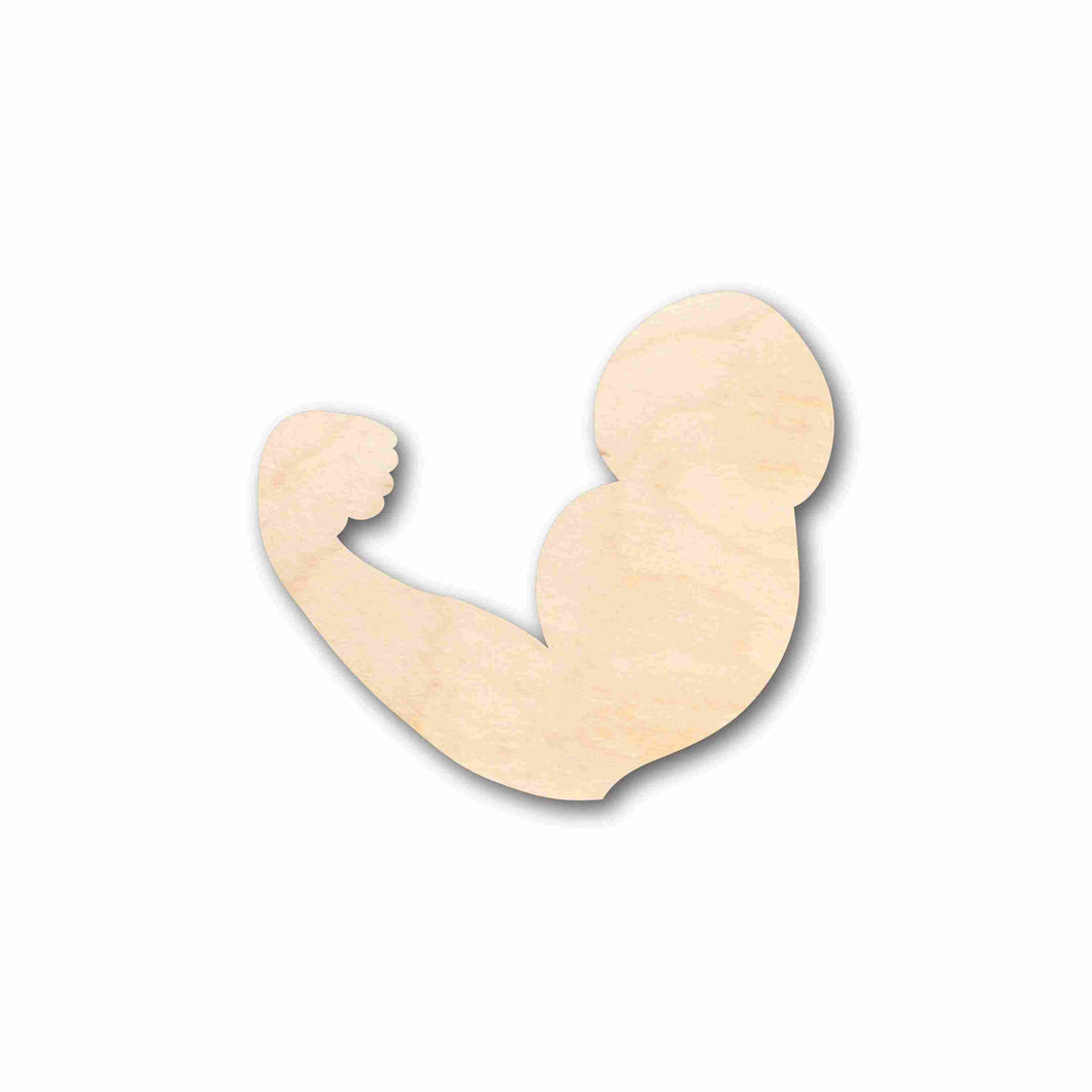 Unfinished Wood Flexing Arm Silhouette - Craft- up to 24