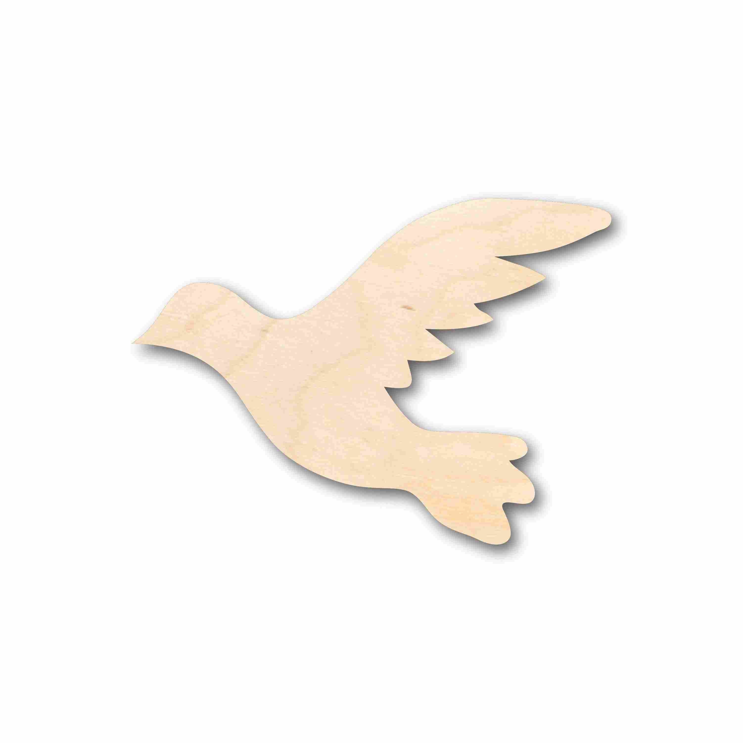 Unfinished Wood Flying Dove Pigeon Bird Silhouette - Craft- up to 24