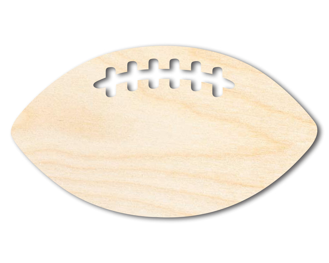 Unfinished Wood Football Threads Shape - Sports Craft - up to 36
