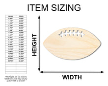 Load image into Gallery viewer, Unfinished Wood Football Threads Shape - Sports Craft - up to 36&quot; DIY
