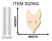 Load image into Gallery viewer, Unfinished Wood Fox Head Mask Shape - Craft - up to 36&quot; DIY
