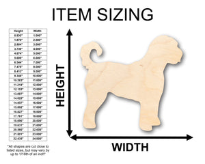 Unfinished Wood Golden Doodle Dog Shape - Craft - up to 36" DIY